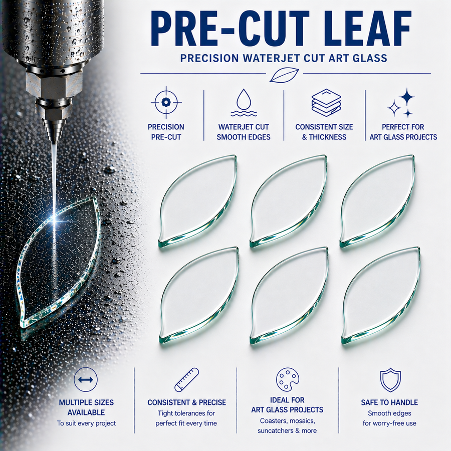 Pre-Cut Leaf Glass Blanks for Fused Glass, Mosaics & Crafts